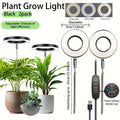 2-Pack LED Plant Grow Light, 3 Color Modes Adjustable Length Up to 63cm/24.8inch, USB Powered, 4-Key Control Switch, 3/9/12H Timer, Lamp Head Diameter 9cm/3.54inch, 10-Level Dimmable Brightness, 48 LED Beads, Super Bright & Wide Lighting Range