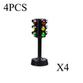 4Pcs Creative Home Traffic Light Tower Model Decor, Non-Electric Mini Ornament, Desktop Decoration, Outdoor Racing Game Scene Layout Prop, Sand Table Architectural Assembly Model