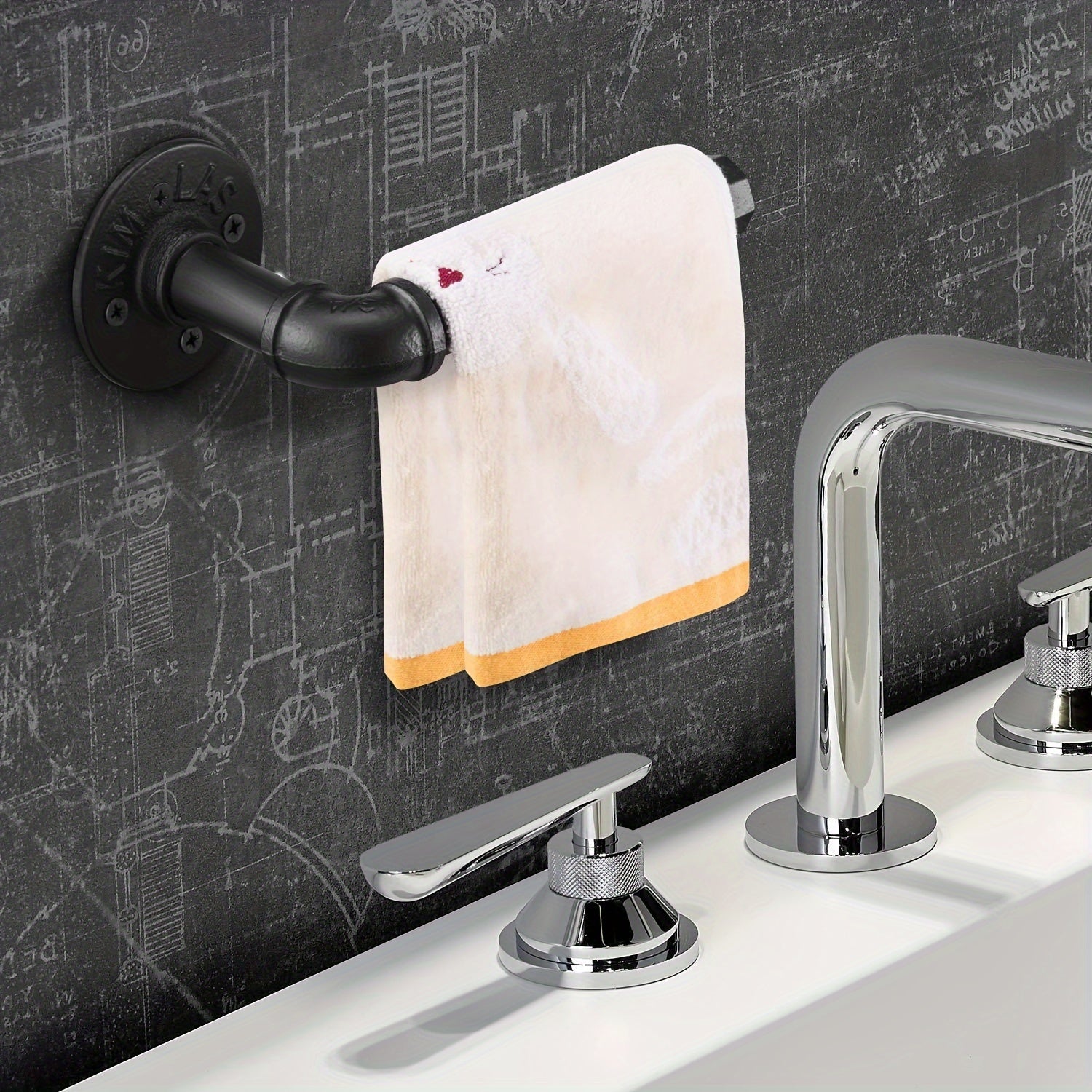 Vintage Style Pipe Tissue Holder - Industrial Style Toilet Paper Holder, Creative Wall Mount for Bathroom