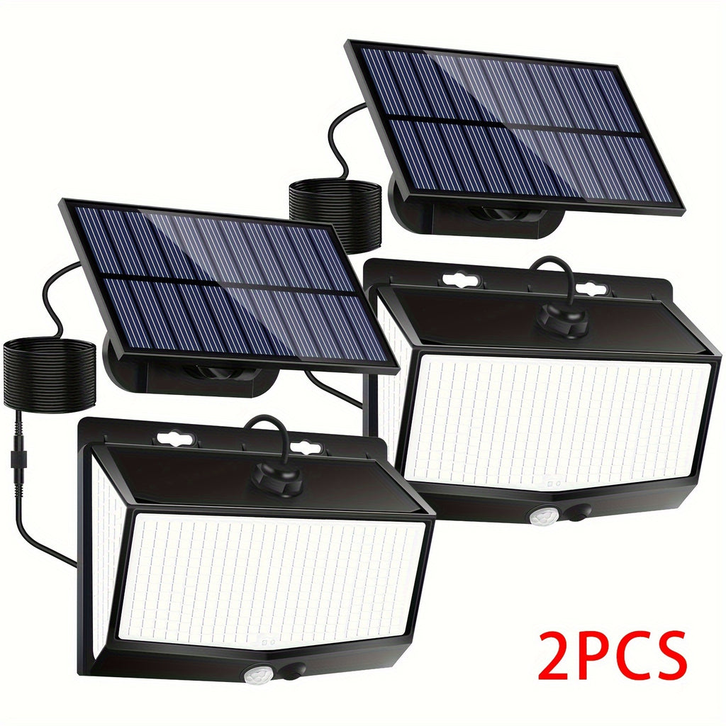 1/2-Piece Solar Outdoor Light, Equipped with 468 High-Brightness LEDs, Flood Wall Light with Motion Sensor, 3 Lighting Modes, Suitable for Garden, Courtyard, Path, Garage, Porch, Dusk to Dawn, Street Light, Wall Light