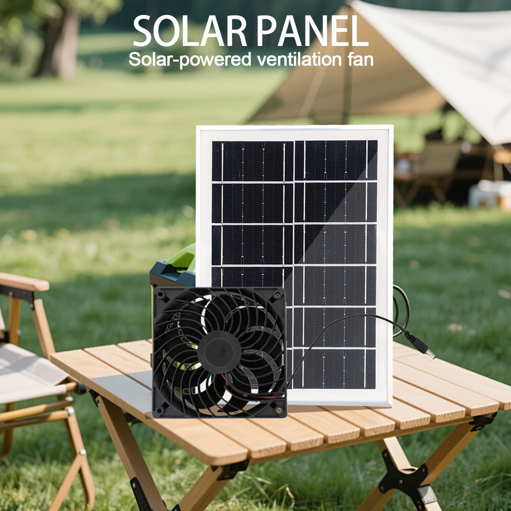 Solar Powered Ventilation Fan, Equipped with Solar Panel and Vent Exhaust System, Battery-Free Operation, Ideal Ventilation Device, Perfect for Chicken Coop, Greenhouse, Shed and Pet House