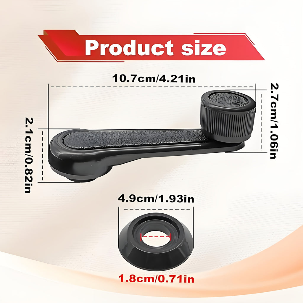 2-Piece Manual Window Crank Handle Set, Driver & Passenger Side Replacement Handles for 1992-1998 Geo, Chevy Tracker, SUZUKI, Window Regulator for Most 4-Wheel Vehicles, Left/Right Operation, Non-Electric