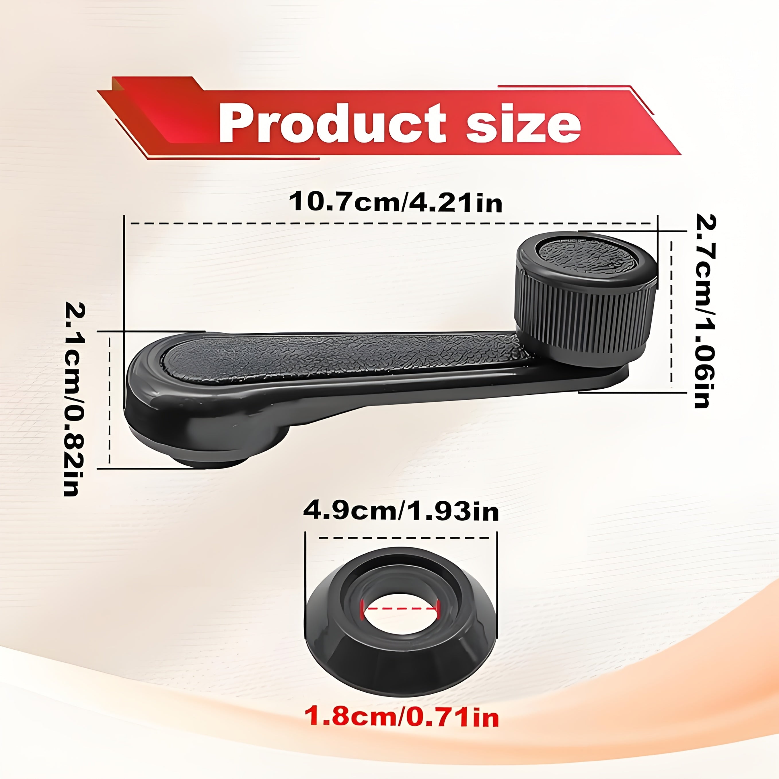 2-Piece Manual Window Crank Handle Set, Driver & Passenger Side Replacement Handles for 1992-1998 Geo, Chevy Tracker, SUZUKI, Window Regulator for Most 4-Wheel Vehicles, Left/Right Operation, Non-Electric