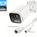 4K PoE IP安全摄像头，户外子弹头摄像头，2.8mm彩色夜视AI智能检测，内置麦克风监控摄像头，圣诞家庭安全系统监控摄像头，IP67金属外壳防损万圣节安全监控。首页和商店室内外安全摄像头
