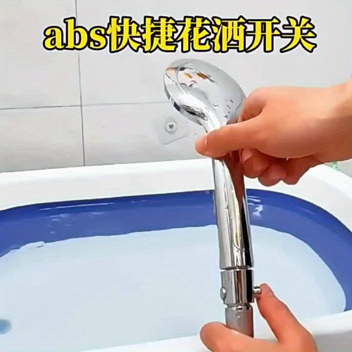 Heavy Duty Shower Head with One-Button Flow Control - Quick Water Adjustment, Thick Chrome-Plated Build, for Home Spa, Bathroom, Kitchen, Commercial Use - Fits Standard Faucets