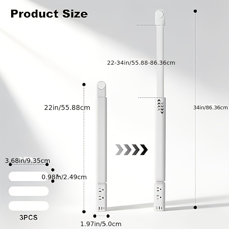 5in 1 Telescopic Outlet Extender with 2 AC Outlets, USB-A And USB-C Ports | 180° Rotating Wall Plug, Ideal for Hard-to-Reach Areas Behind Nightstands, Sofas And More