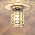 Modern mini crystal semi-flush mount ceiling light, luxury design chandelier, easy to install for bedroom and kitchen, creative minimalist design, compatible with E26/E27 base (bulb not included)
