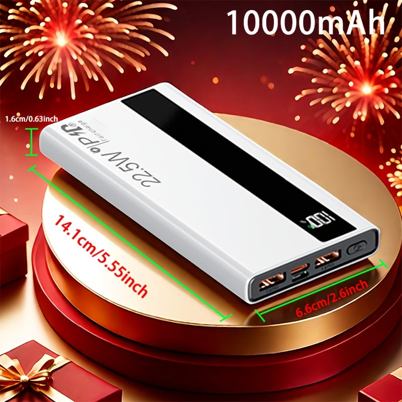 快速充電行動電源，22.5W 10000/20000mAh USB C 充電輸入輸出快速充電，PD 3.0+QC 4.0 LED 顯示螢幕手機充電包，相容於 iPhone 15/14/13/12 Pro、Samsung S21、Google/Ipad 平板等。適合送禮。