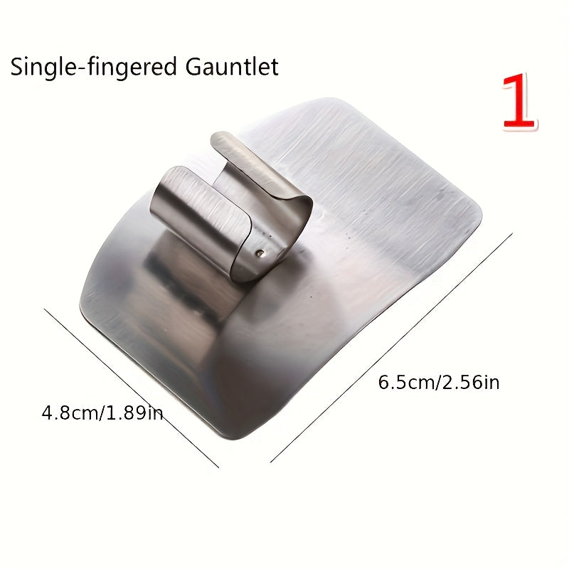 1 Stainless Steel Finger Protector – Reusable Safe Cutting Tool, Edged Design, Durable Metal Construction for Kitchen & Outdoor, Food-Safe Design, Sturdy Handle Design, Ergonomic Handle