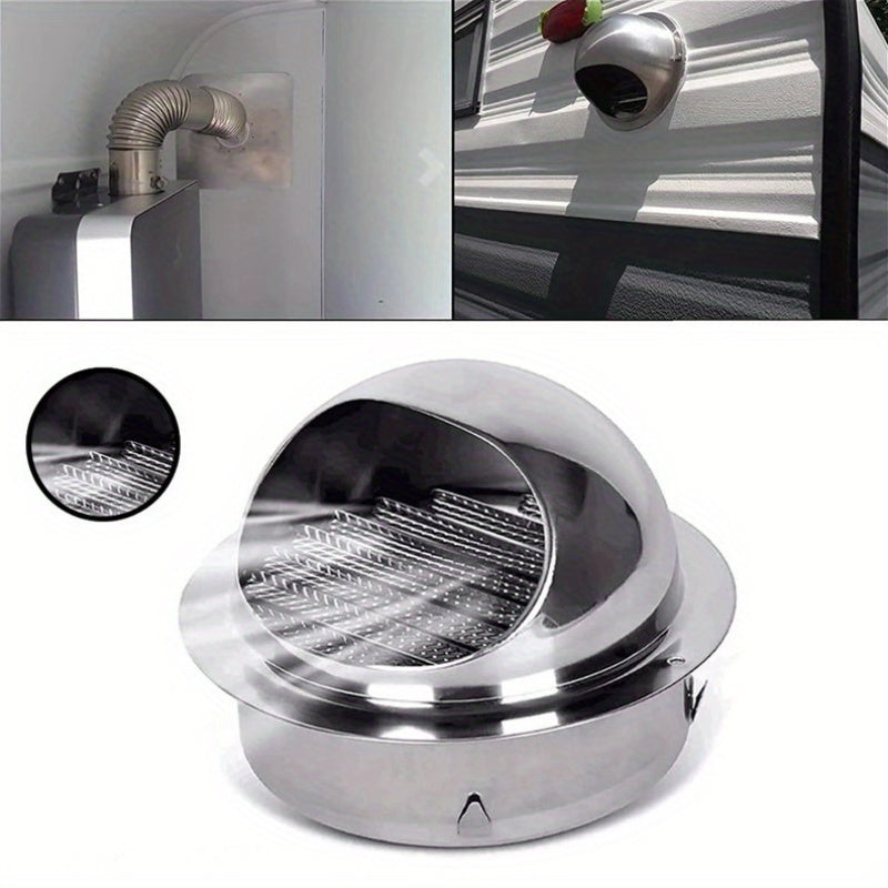 1 Piece 201 Stainless Steel Chimney Cowl, Exterior Wall Windproof Cover for Air Outlet, Kitchen Range Hood Rain Cover, Exhaust Vent Mesh Cover