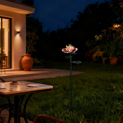 1pc Solar Light, Beautiful Iron Art Flower Light, Outdoor Landscape Decorative Light, Suitable for Garden, Courtyard, Lawn, Balcony, Birthday Party, Valentine's Day, Gift for Friends