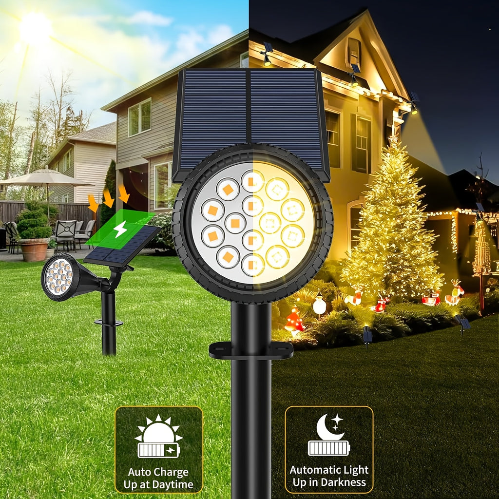 8-Piece Outdoor Solar Spotlight - Waterproof IP65, 4 Modes, Automatic On/Off, 180° Adjustable Solar Landscape Lighting, Suitable for Courtyard, Garden, Pathway, Walls and Trees, Outdoor Lighting | Residential Lighting