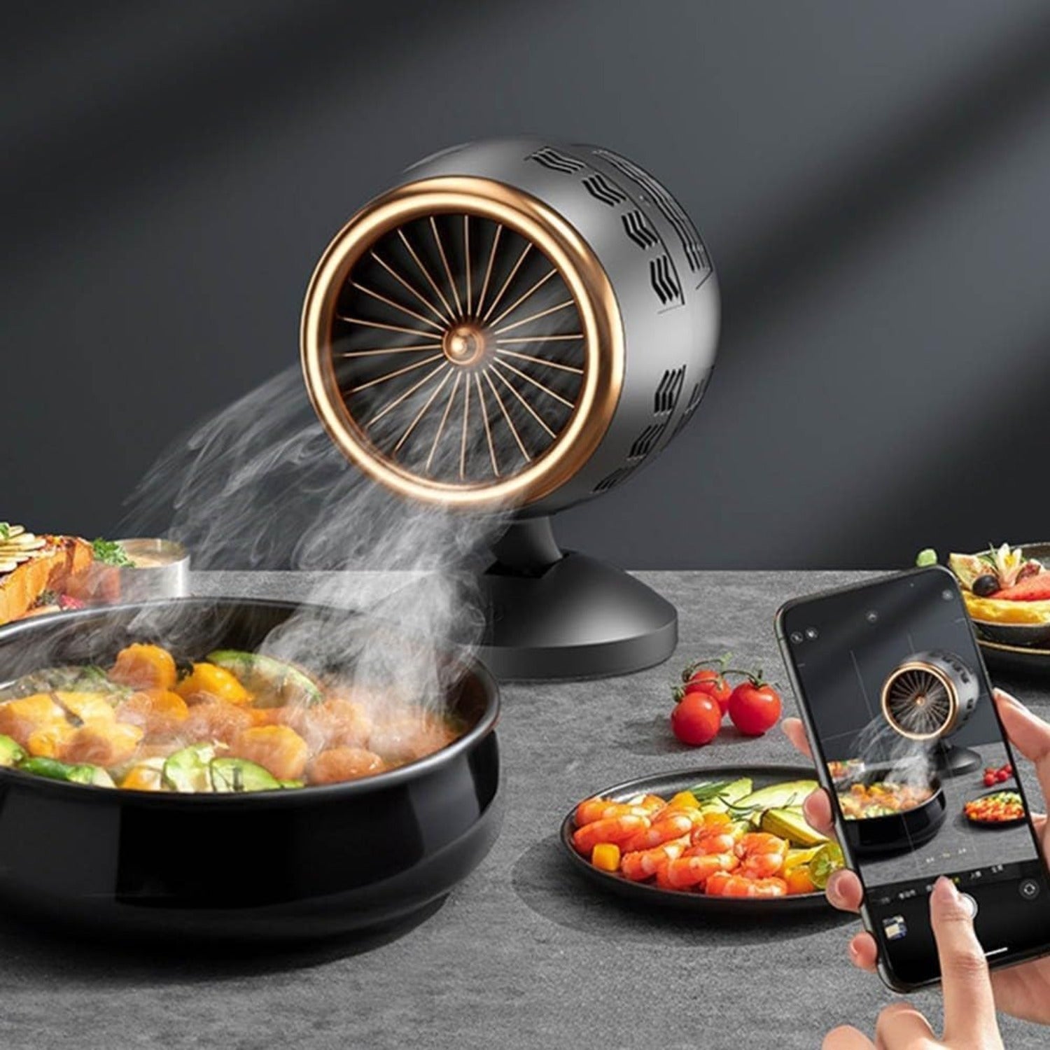 Compact Portable Range Hood for Outdoor & Indoor Cooking – USB-Powered Kitchen Exhaust Fan with Adjustable Stand, Perfect for BBQ & Hot Pot