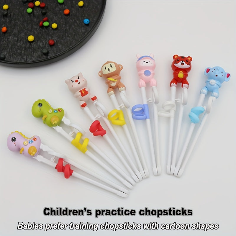 Toddler Dinosaur-Shaped Training Chopsticks - Reusable, Colorful Learning Aid
