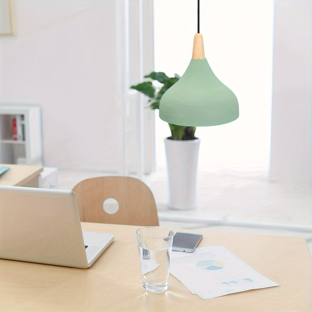 Pendant light vintage chandelier modern teardrop hat ceiling light metal wood pendant light suitable for bedroom, dining room, kitchen (bulb not included!!!)