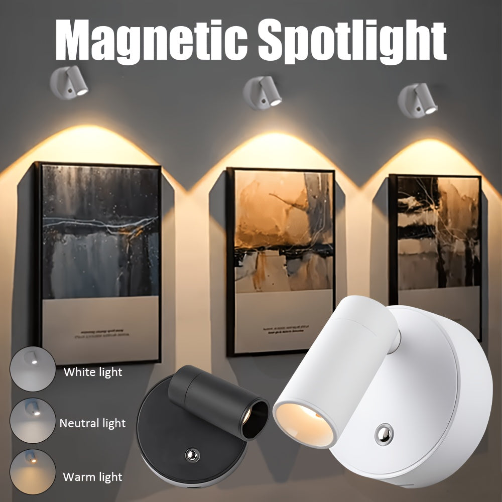 4-pack adjustable wall light, stepless dimming table lamp, USB rechargeable desk light, eye-protection night light, touch switch reading light, room decoration, mini magnetic spotlight, home lighting, gift, bedside decorative light, stair step light