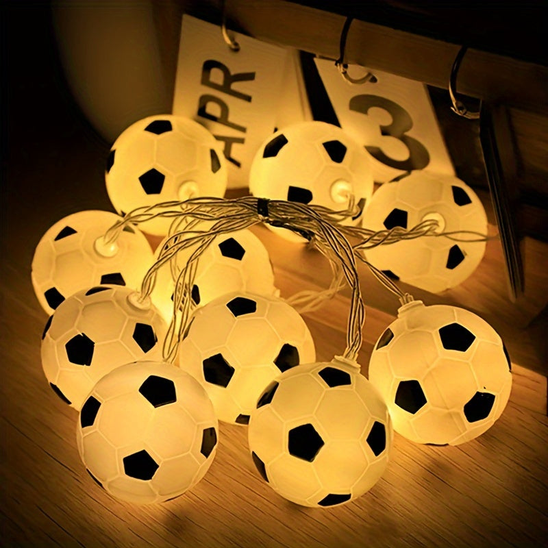 1 件装 10LED/20LED 足球 LED 灯串足球花环灯卧室家庭婚礼派对酒吧俱乐部花园派对体育嘉年华派对花园、露台装饰粉丝之间的礼物交换电池供电（无电池）