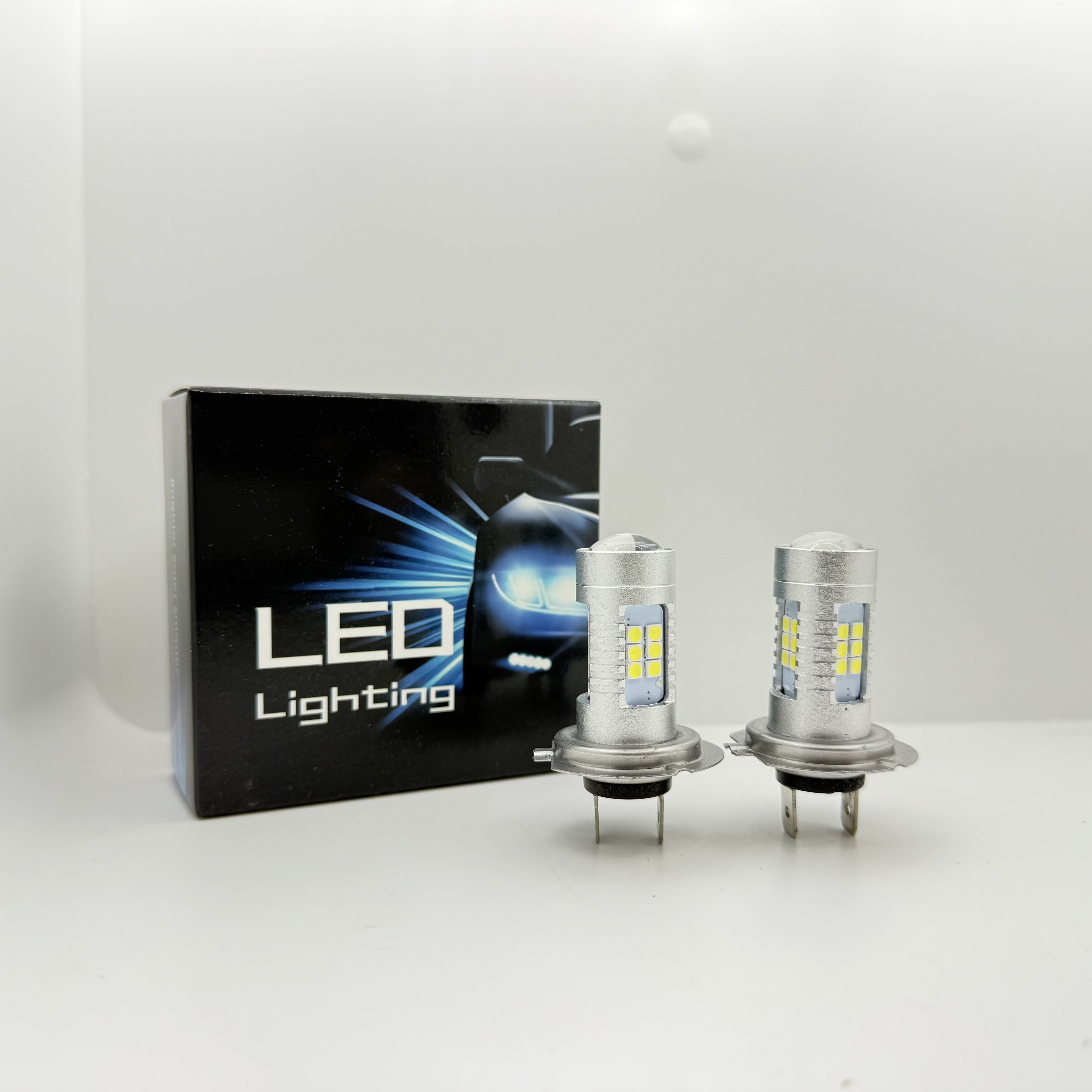 2个装 H7 LED 大灯灯泡，亮白光，适用于射灯，6500K，不含电池