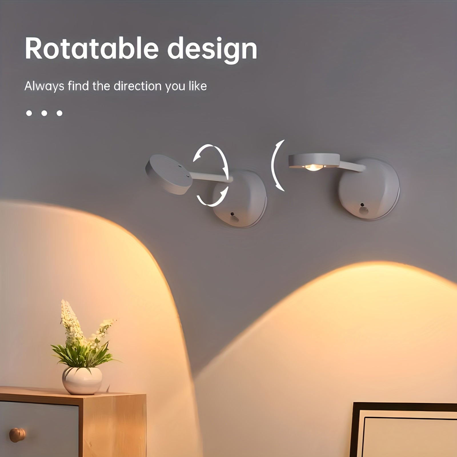 Upgraded Motion Sensor and Remote Dual Control Spotlight, Made of ABS Material with Solid Color Design, Featuring Unique Mountain-Shaped Gradient Lighting for Artistic Space Enhancement, 3 Adjustable Color Tones