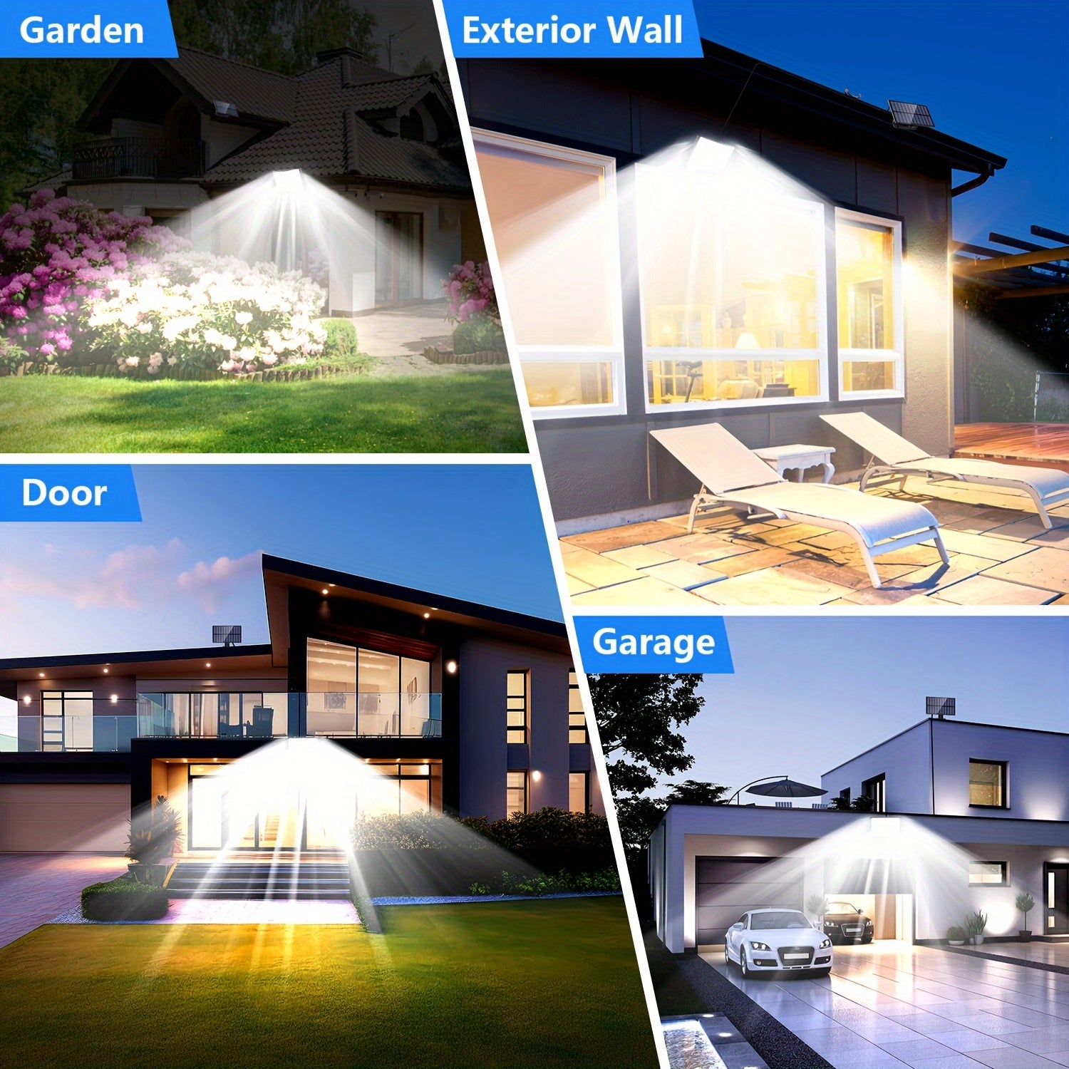 1/2 Pack Solar Outdoor Light, High Brightness Sensor Light with 168 LEDs, Garden Light with Remote Control, Street Light with 3 Lighting Modes, IP65, Security LED Floodlight with 16.5FT Cable, Suitable for Outdoor and Indoor Wall Light