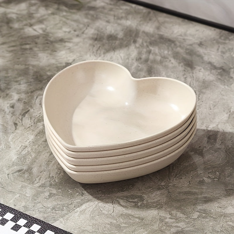 5 or 10 Pieces, Plastic Heart-Shaped Dinner Plate, Fruit Plate, Dessert Plate, Cake Plate, Snack Plate, Pickle Plate – Kitchenware, Kitchen Supplies