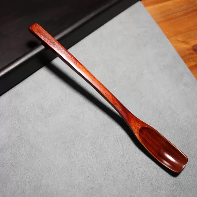 5 Long Handle Coffee Spoons, Wooden 7.8-Inch Coffee Spoons, Long Handle Stirring Spoons, Tea Spoons, Ice Cream Spoons – Unique Style Long Handle Spoons, Premium Wood – Ideal for Stirring – Perfect for Wedding Gift Baskets