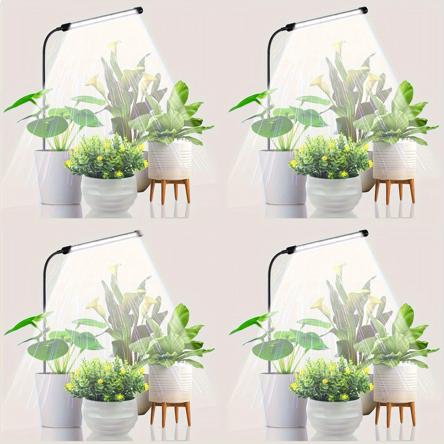 USB Powered Full Spectrum LED Plant Grow Light, Ground Plug Single Tube Plant Light, Gooseneck Dimmable Indoor Potted Plant Lamp, Built-in Automatic Timing Function, Indoor Sun Simulation Grow Light
