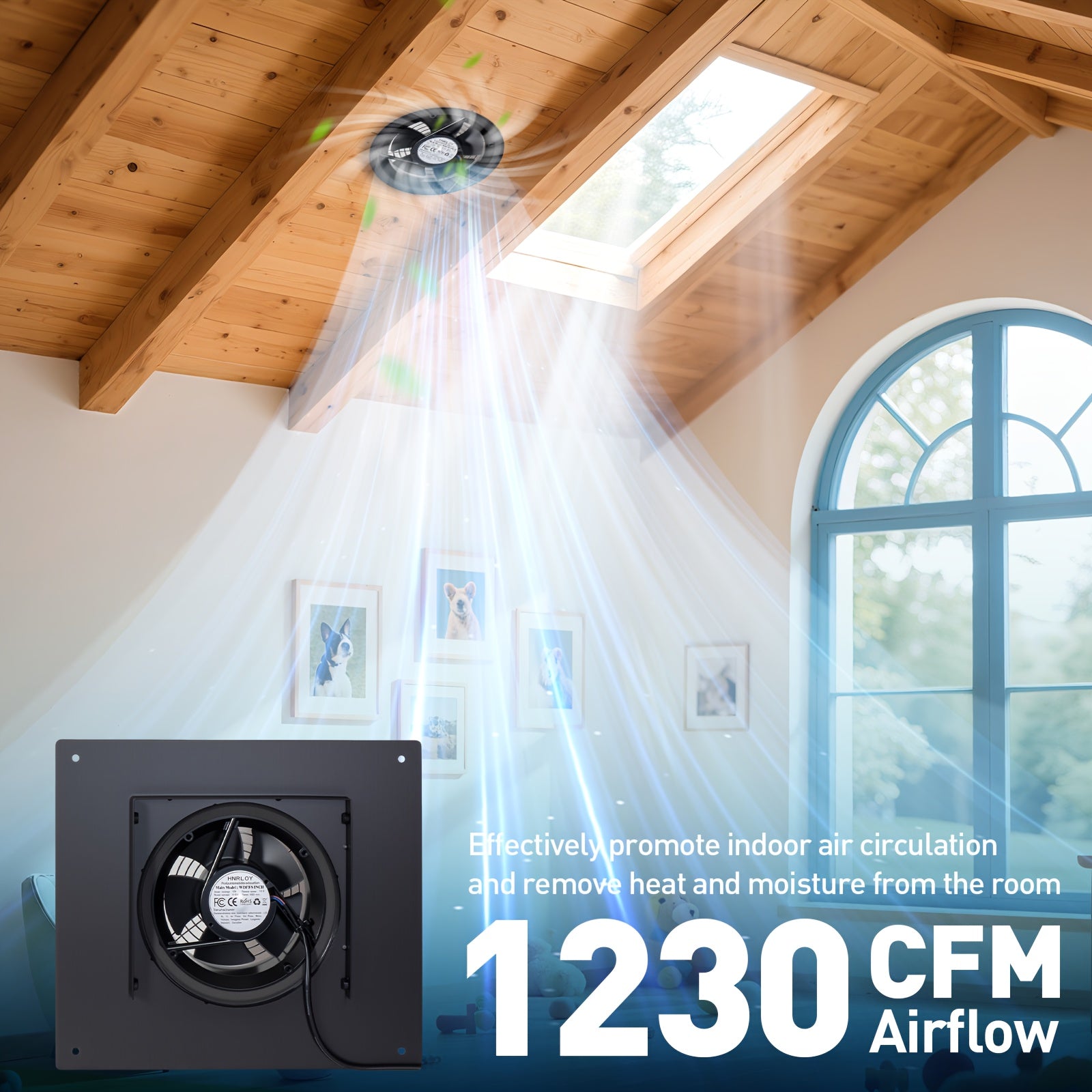 25W Solar Roof Vent Fan, 8" Detachable Roof Vent, 9.84ft Connection Cable, Rust-Resistant Coating Solar Attic Exhaust Fan, Ideal Roof Fan for Garage, Shop and Warehouse, Black