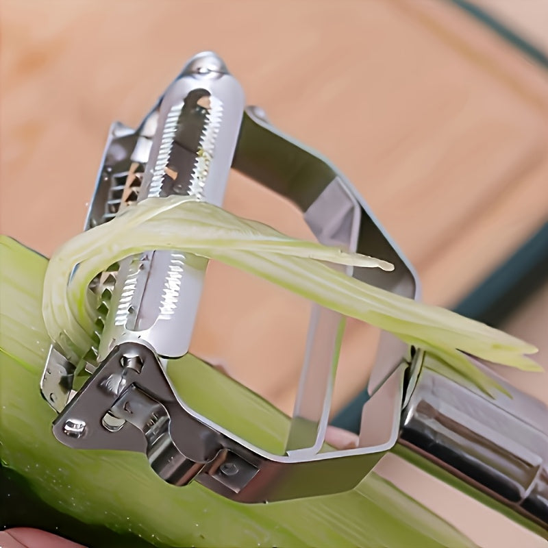 Stainless Steel Multifunctional Kitchen Tool – Sharp Peeler & Slicer for Potatoes, Carrots & More – Ergonomic Handle for Easy Grip & Efficient Food Prep, Food Slicer | Stylish Design | Durable Peeler, Vegetable Slicer (Usable in All 4 Seasons)