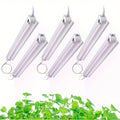 Indoor Plant Grow Light, 4ft T8, 270W (6 x 45W, 1620W Equivalent), Full Spectrum Sunlight Plant Light, Pinkish-White Spectrum Grow Light Strips, LED Indoor Plant Lamp, for Greenhouse, 6-Pack.