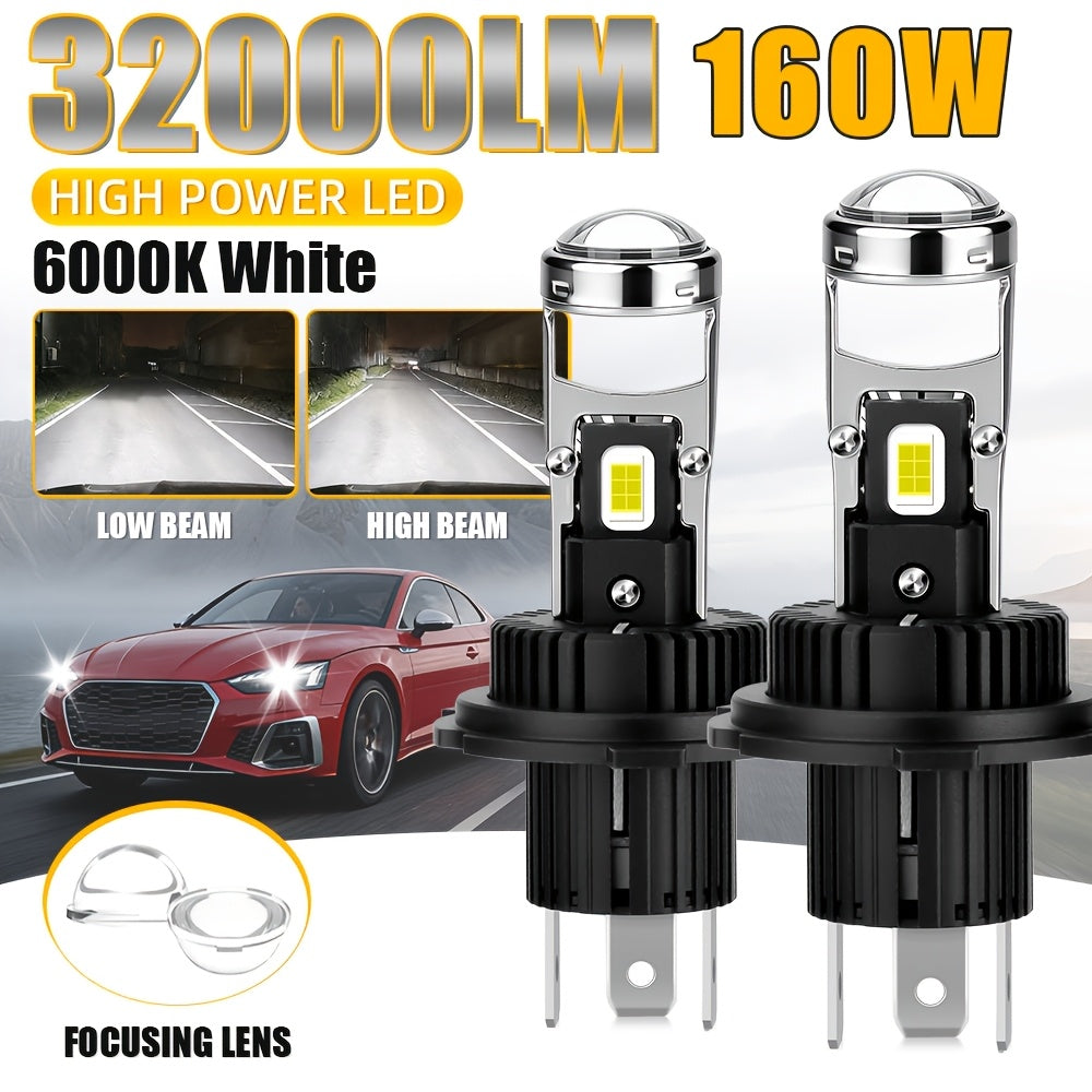2026 Newest Car H4 H7 LED Headlight Bulbs 9005/HB3 H11 High/Low Beam Dual-Use CSP Chip Bulbs 160W High Power 6000K Bright White Light High Stability Long Life for Motor Vehicles 2-Pack