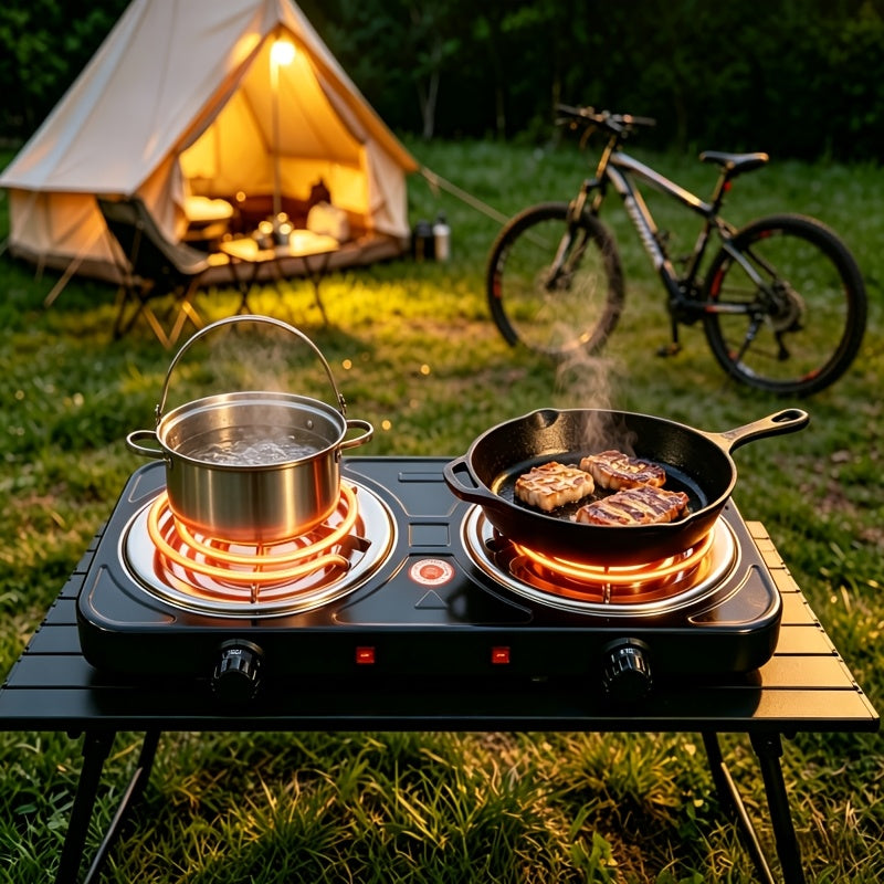 Portable Electric Stove, Desktop Electric Cooktop, Adjustable Knob Temperature Control, Perfect for Heating Milk & Coffee, Ideal for Home, Office, Dormitory & Camping Cooking. Electric Charcoal Stove, Heater