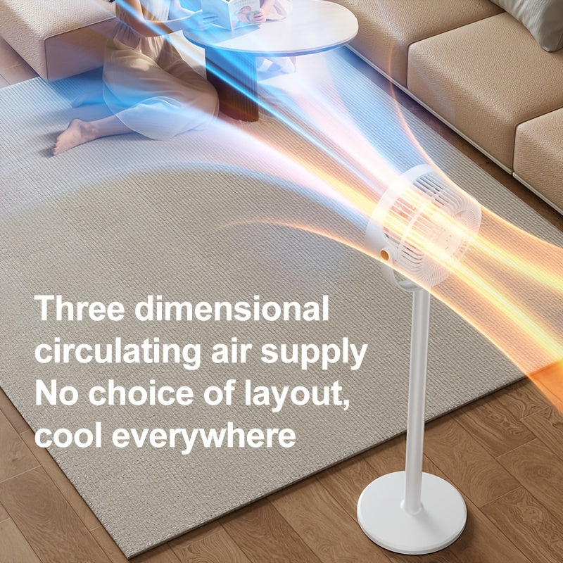 Modern USB Charging Port Standing Fan, 4000mAh Battery Powerful Quiet Wind, 5 Speed Integrated Height Adjustable Floor Fan, Ideal for Bedroom Living Room Office Study, Perfect Christmas Gift