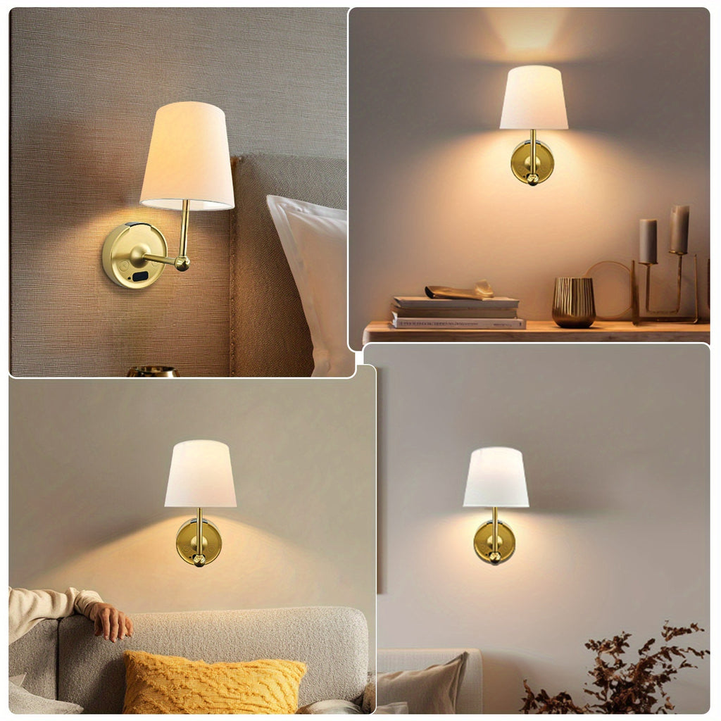 1-Pack Wireless Wall Light (Bulb Included), 3 Color Temperatures Adjustable, with LED Display and Remote Control, Rechargeable Battery 2000mAh (Removable Battery Compartment for Easy Replacement and Charging)