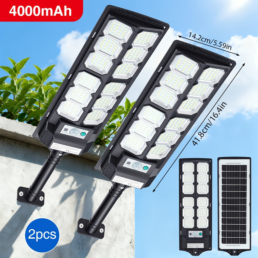 2-Piece / 1-Piece - Outdoor Solar Light, Yard Wall Light, LED Floodlight, Dusk to Dawn, with Wide-Angle Motion Sensor and Remote Control, Solar Powered Street Light - Perfect for Yard Lighting, Garden, Villa, Shop Gate, Parking Lot