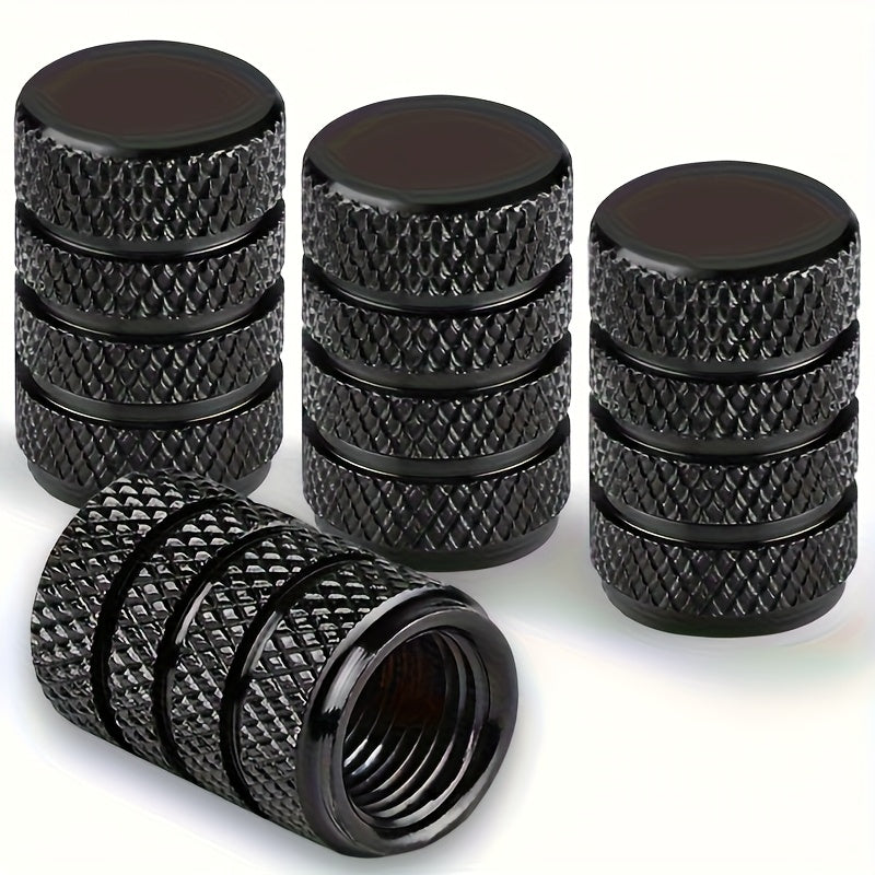 pcs Aluminum Tire Valve Caps - Corrosion Resistant, Durable, Windproof, Universal Fit for Cars, Trucks, Motorcycles, SUVs, Bicycles - Easy No-Tool Installation, Vehicle Maintenance, Stylish Metal Finish, High-Quality Construction