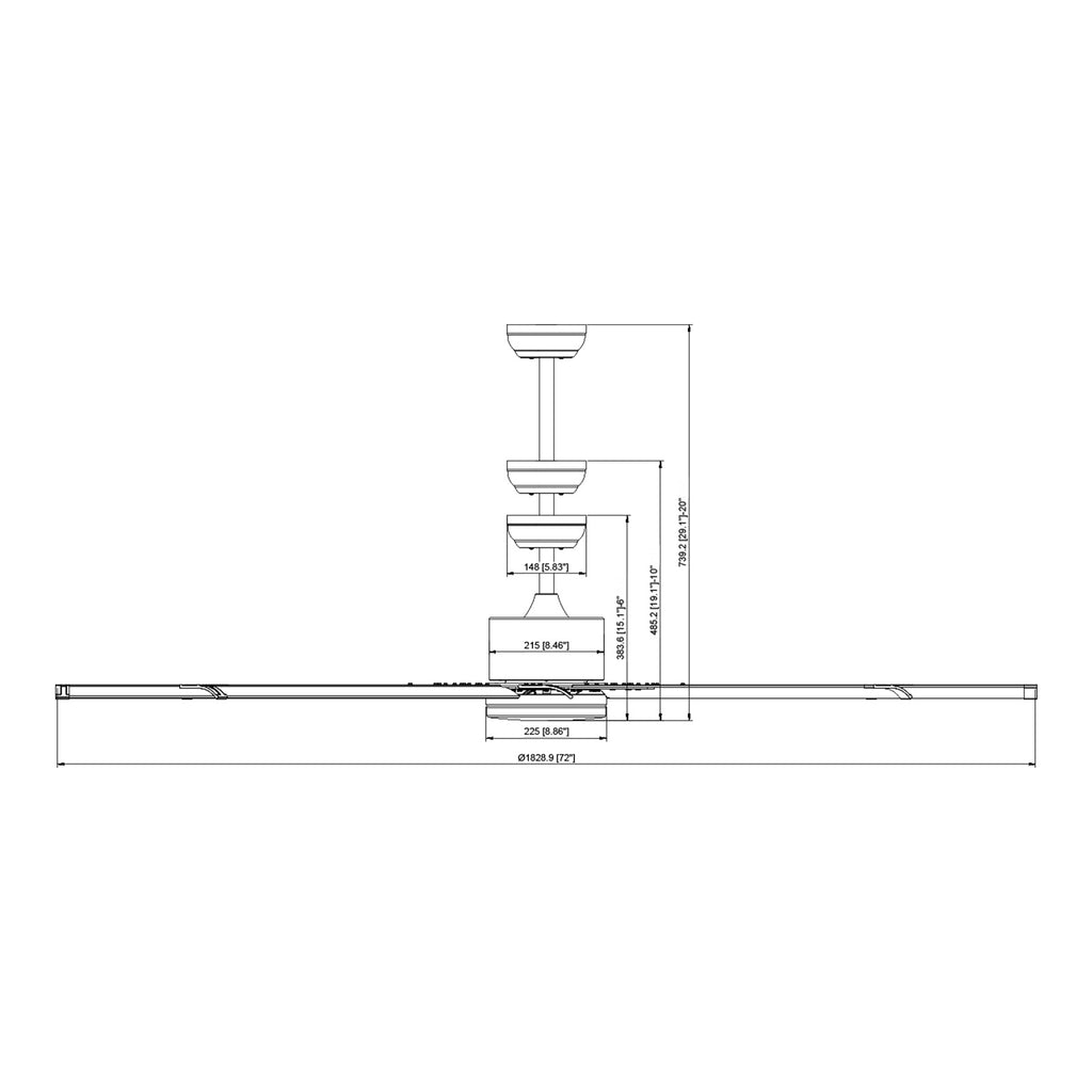 VEVOR 72/84 Inch Ceiling Fan with Light, Remote Control, Reversible Motor, Brushed Nickel