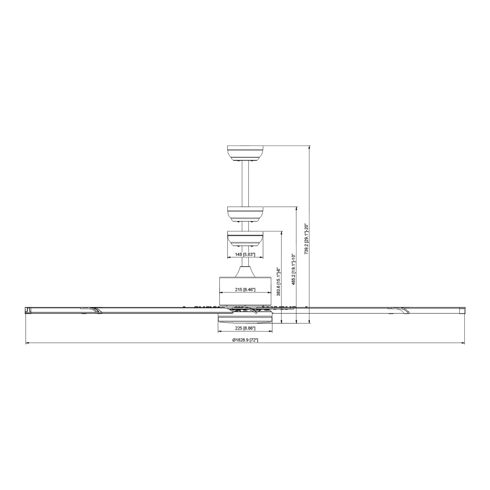 VEVOR 72/84 Inch Ceiling Fan with Light, Remote Control, Reversible Motor, Brushed Nickel
