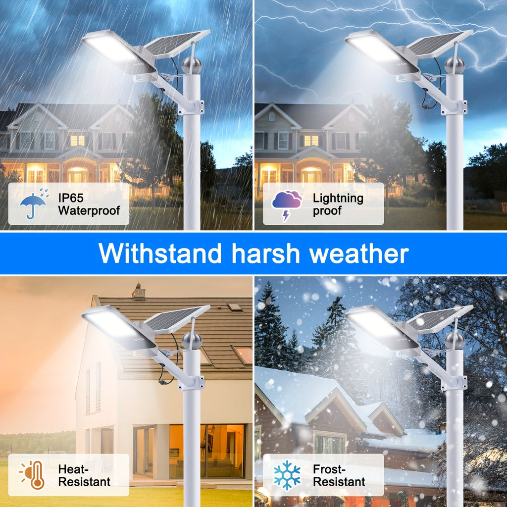 Solar LED Street Light, 1/2/4 Pack 6500K Dimmable Waterproof LED Solar Wall Light, 6000mAh LED Street Light with Remote Control, Motion Sensor, 357 High-Brightness LED Beads Outdoor Solar Street Light, Perfect for Courtyards, Walls