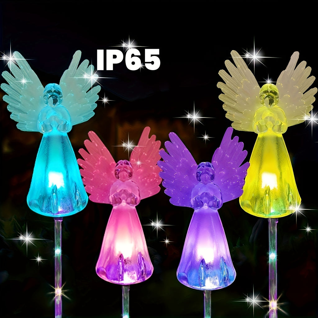 Solar Angel Light Outdoor Landscape Garden Courtyard Ground Insert Light 4-Pack IP65