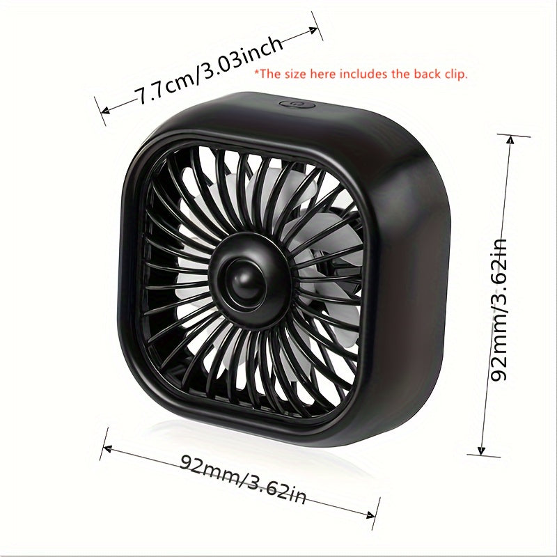 Portable Car Air Vent Fan, USB Powered Mini Fan with Gradient RGB Atmosphere Light, Universal Car Cooling Fan for Front/Rear Vents