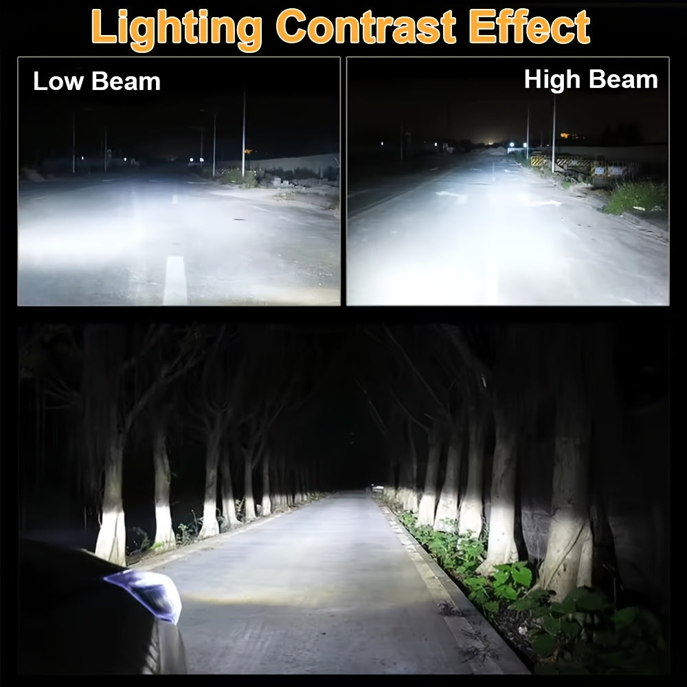 2-Pack LED Car Headlights, 12V-24V, Compatible with H11/H7/H4/H1, 9005/9006/9012 - 6500K Cool White Light, 43800 Lumens, High/Low Beam, Suitable for Various Environments, No Battery Needed, 6570 CSP Chip