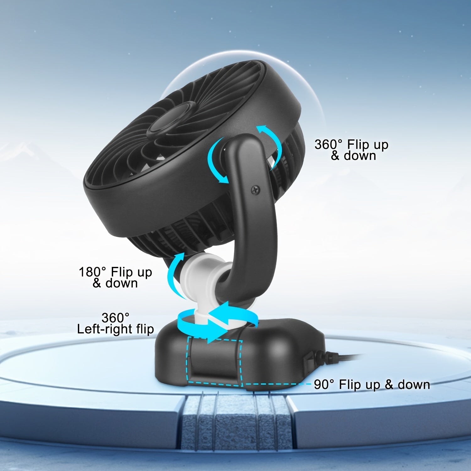 Foldable Cooling Fan with Electronic Interface, Dual-Use Cooling Device Compatible with Laptop and Desktop Computer