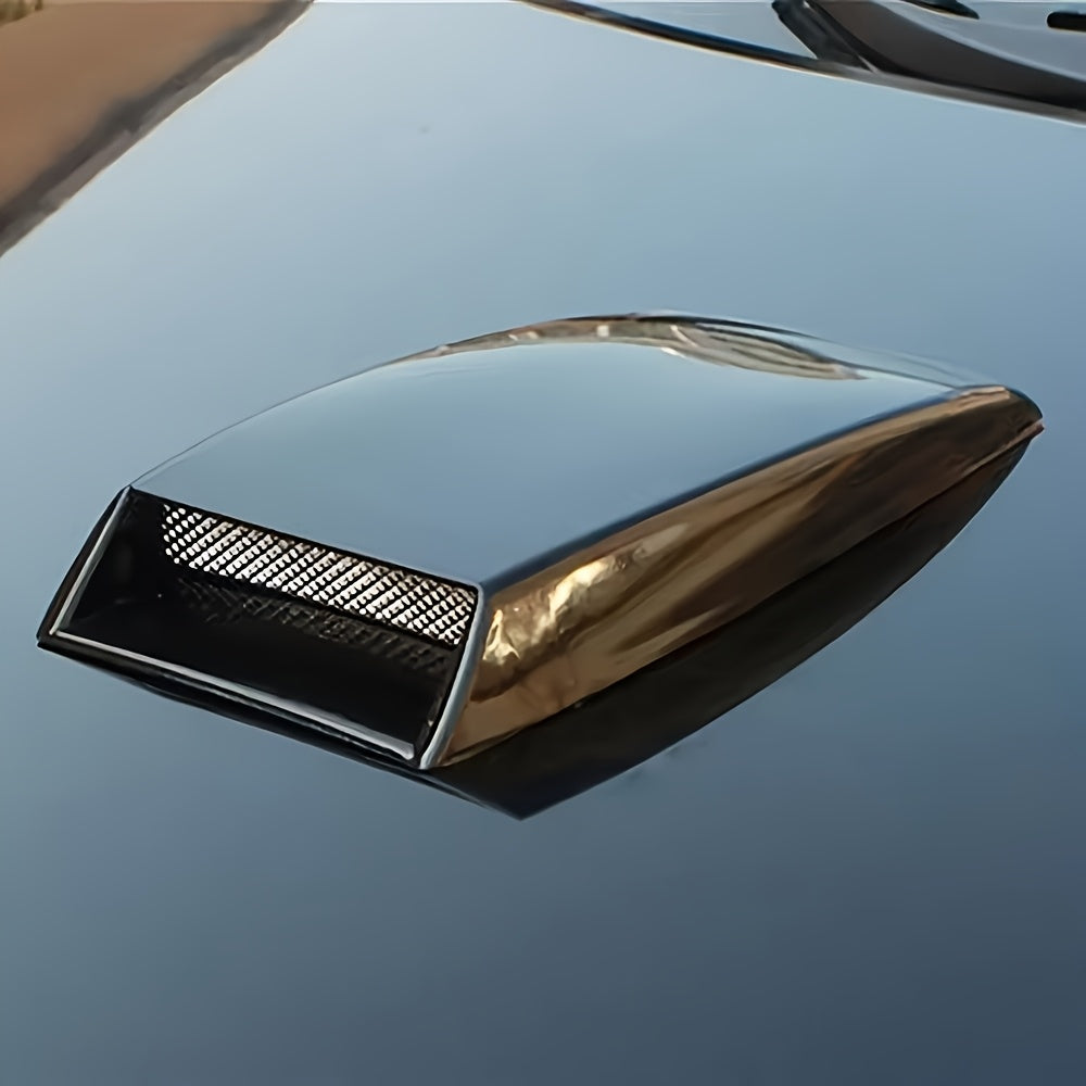 Decorative Grille | Mesh Hood Vent Sticker, Black Auto Modification, Universal Fit, Front Position
