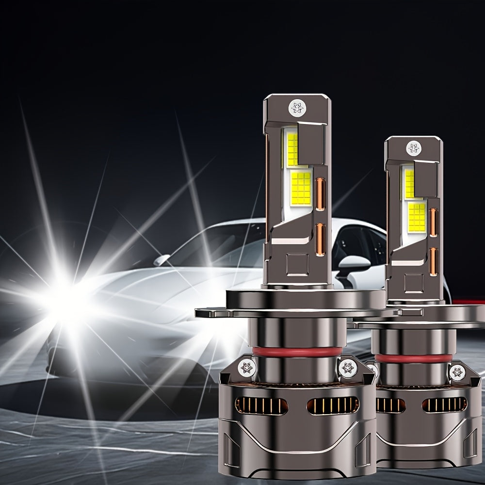 2-Pack H1 H4, 9003, HB2, H7, H18, H8, H9, H11, H16, 9005, HB3, 9006, HB4, 9012, HIR2 LED Bulbs, for Cars, 400% Brightness Increase, 360W High Power Bulbs, 58630 LM - B0031, No Battery Included