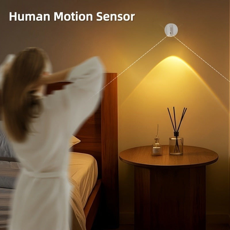 1-Piece, 3-Color Temperature Magnetic Wireless Sensor LED Spotlight/Wall Light: USB Rechargeable, Adjustable Warm/Cool/Neutral Light, 350° Rotatable, Suitable for Hallway, Art Display and Plant Lighting