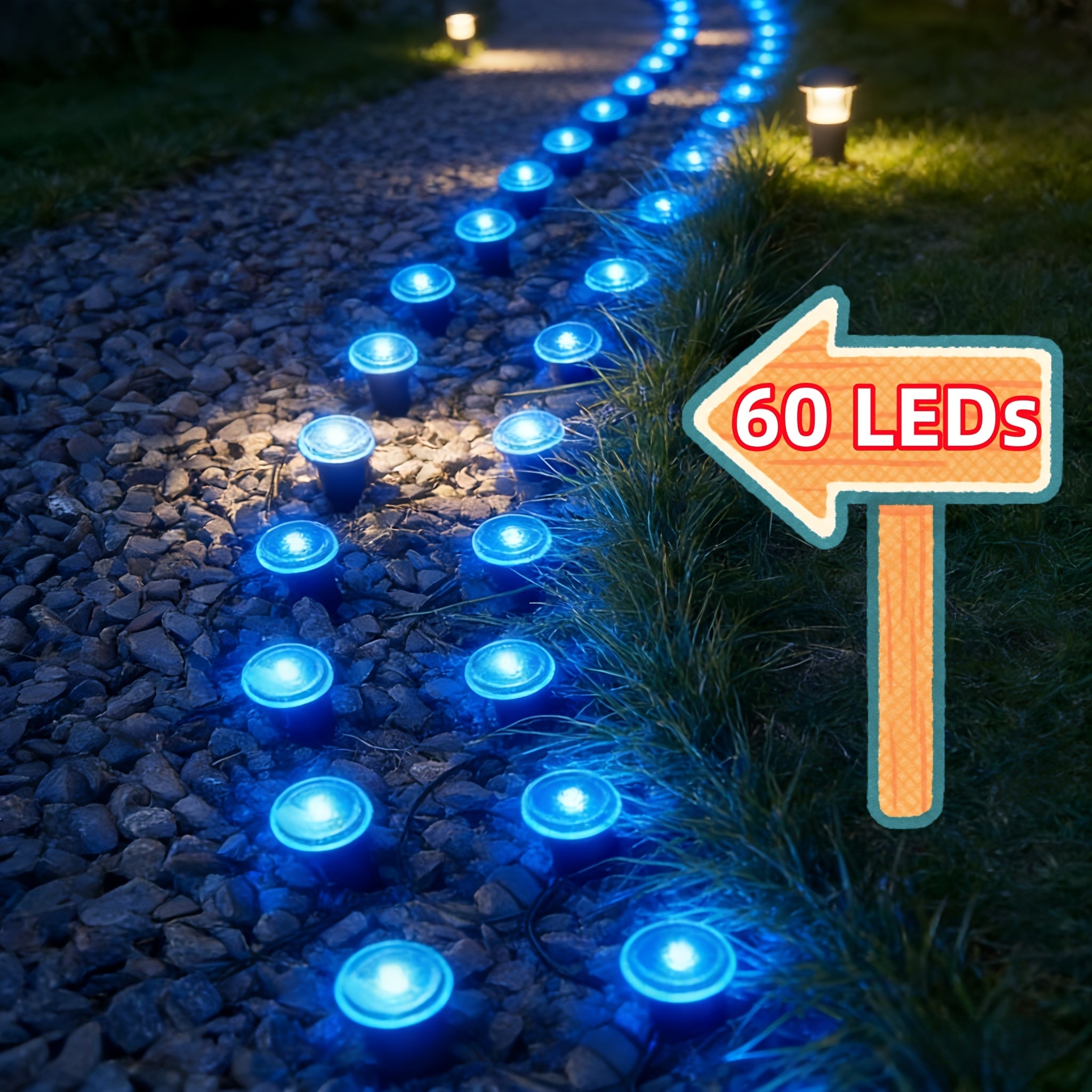 30 Pack Outdoor Solar Lawn Light Post, Multi-Color, Pathway Lighting, Ground Light, Decorative Solar Garden Light, Patio/Lawn Camping Party & Wedding Ambience Decoration; Spring Summer Outdoor Waterproof Decorative Ambience Light