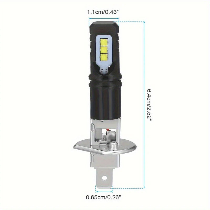 2-Pack H1 H3 160W 6000K 6000LM Super Bright Daytime Running Light LED Headlight Bulb Set High Beam 2525 Chips Fog Light Driving Light for Car 12V, No Battery Included