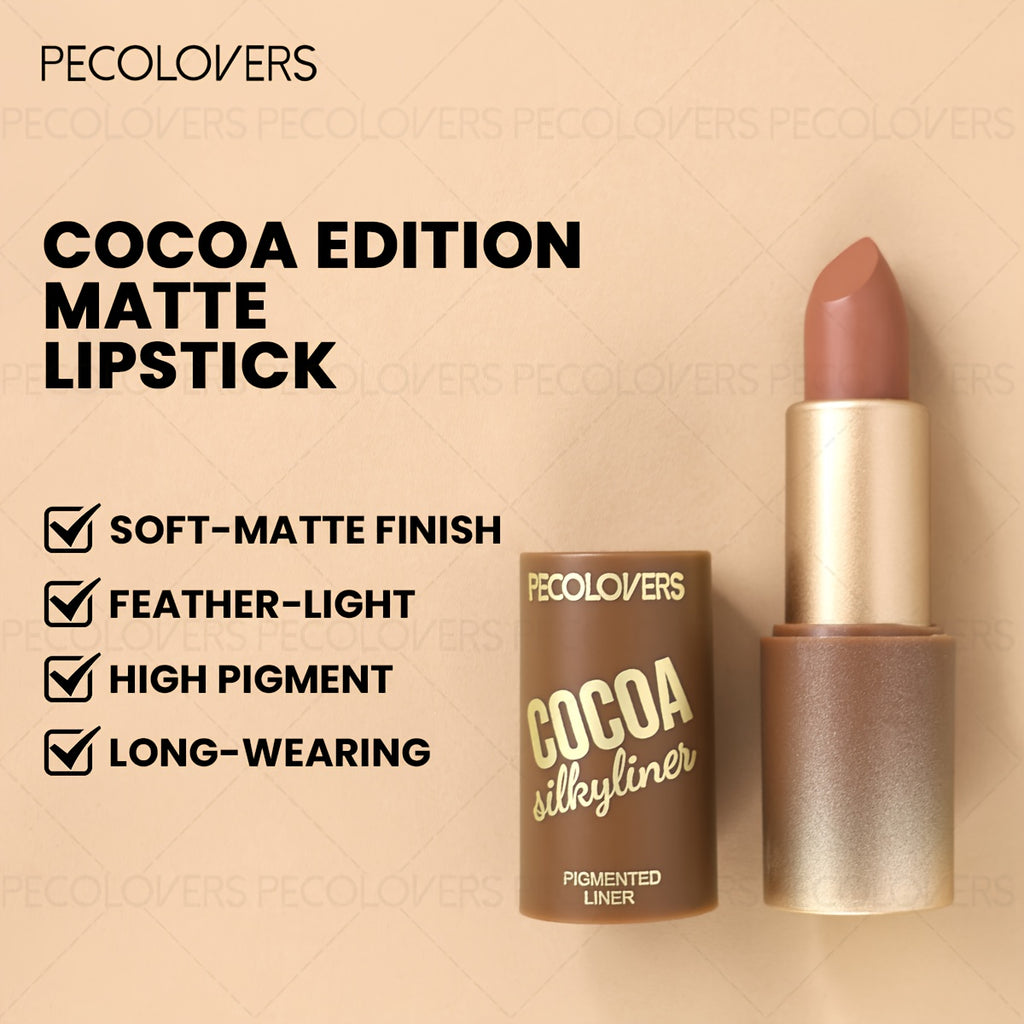6支 PECOLOVERS 棕色口红套装 - 不干燥，防水防汗，满Coverage，秋冬迷人的唇色，持久，多支装，约会妆容，秋季口红 | 迷人唇妆设计 | 丝滑质地