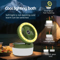 3000mAh Solar Camping Fan, Outdoor Fan with Solar Panel, Portable LED Light Fan, Handheld & Hanging Mini Fan, USB Rechargeable Quiet Fan with Emergency Power Bank, Ideal for Camping Picnic Barbecue Fishing, Supports Phone Charging